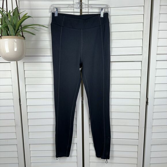 Fabletics Black Quincy‎ Ankle Zip Leggings High Rise Paneled Pockets Size M - Picture 1 of 9
